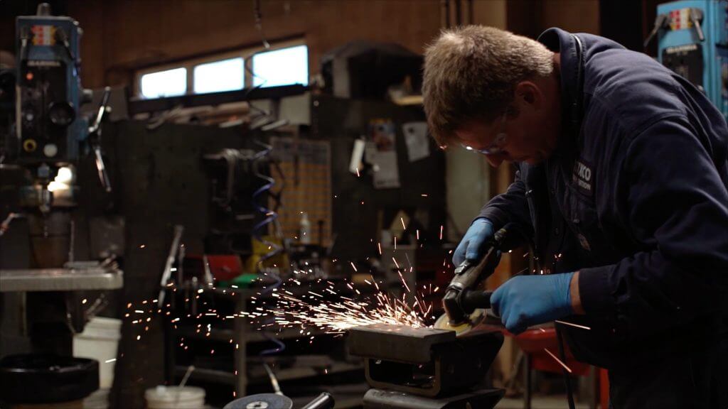 workman grinding